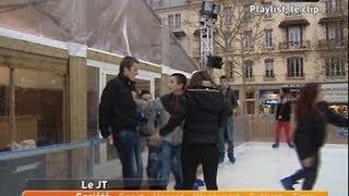 Ouverture de la patinoire des Lumières Lyon [upl. by Rheta]