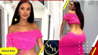 Maya Jama Puts On A Sizzling Display As She Twerks In An Ab Flashing Pink Dress [upl. by Norda]