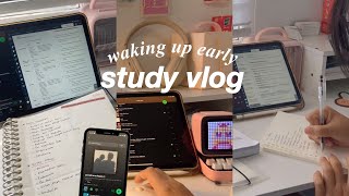 study vlog waking up early 📚 lots of notetaking waking up at 5am productive weekend uni vlog [upl. by Oira223]