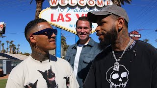 Conor Benn vs Peter Dobson fight week first faceoff in Las Vegas MatchroomBoxing [upl. by Arrac]