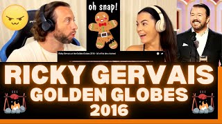 Ricky Gervais Roasting Celebrities 2016 Golden Globe Awards Reaction  Mel Gibson Was Ready 🥊 [upl. by Atterual243]