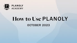 How to Use PLANOLY [upl. by Suirad539]