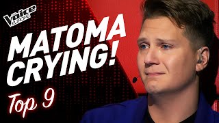 All Blind Auditions that made Coach Matoma CRY  TOP 9 [upl. by Marci]