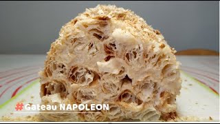 Prajitura NAPOLEON sub forma de RULADA cu crema de vanilie Roulé millefeuilles [upl. by Calley199]