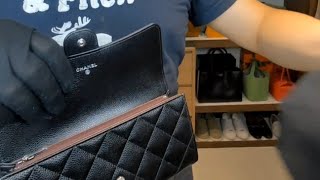 chanel 香奈兒 cf長夾 黑銀 long wallet 難取得 [upl. by Knutson837]