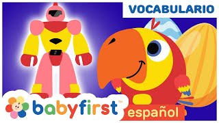 Primeras Palabras para Bebes en Español  Huevos Surpresas con Larry el Loro  Baby First Español [upl. by Fredenburg]