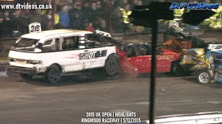 2015 UK Open  Banger Racing  Highlights  Ringwood Raceway [upl. by Mehcanem763]