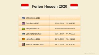 Ferien Hessen 2020 [upl. by Drawdesemaj]