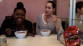 NUCLEAR SPICY NOODLE CHALLENGE  MUKBANG [upl. by Nicram]