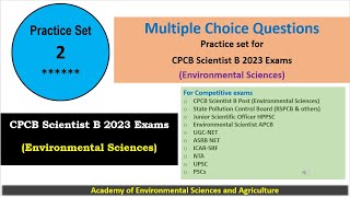 CPCB Scientist B Environmental Sciences MCQ Set 2 I Questions for CPCB Exam [upl. by Meeker]