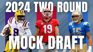 2 ROUND 2024 NFL Mock Draft WITH TRADES  2024 NFL Mock Draft [upl. by Einnim378]