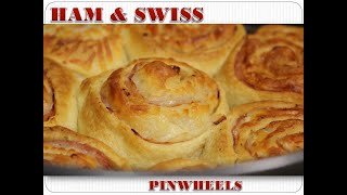 HAM amp SWISS PINWHEELS CRESCENT ROLL SIMPLE RECIPE [upl. by Ariana276]