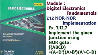 DigitalElectronicsFundamentals ImplementTheGivenFunctionUsing NOR Gate fABCDADABACD [upl. by Hsoj]