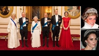 Kate Middleton wears a tiara as Queen Elizabeth spoils the ambassadors at Buckingham Palace [upl. by Eninnaj]