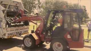 Schaffer Front End Loader 4048 Picking up Bulk Rubbish [upl. by Gladwin]