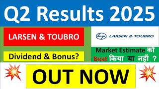 LampT Q2 results 2025  Larsen and Toubro results today  LampT Share News  LT Share Dividend news [upl. by Jadda]