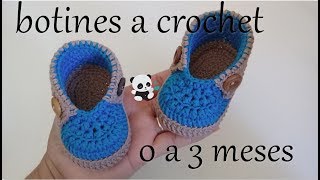 Zapatos a crochet modelo romeo  0 a 3 meses [upl. by Darce]