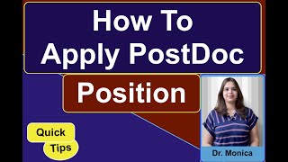 Find Postdoc Position  Steps to Apply for Postdoc Position [upl. by Lowis]