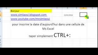 Microsoft excel comment inscrire la date daujourdhui à une cellule [upl. by Einnaoj]