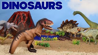 Meet the Dinosaurs  Epic Dino Diorama with an Erupting Volcano [upl. by Hola]