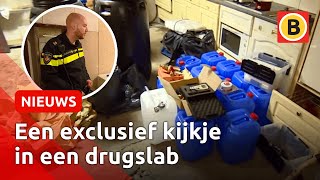 POLITIE geeft rondleiding door groot DRUGSLAB in Hapert  Omroep Brabant [upl. by Nerland]