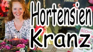 Kranz mit Hortensien  DIY Herbstkranz mit Hortensien und Eukalyptus  Herbstdeko in Beerenfarben [upl. by Kass]