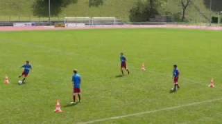 Fussballtraining Doppelpass 4  Passen  Technik [upl. by Helsie]