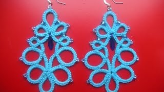 15 TUTORIAL ORECCHINI PERLE CHIACCHIERINO AD AGO EARRINGS NEEDLE TATTING Frivolitè Encaje фриволите [upl. by Norreht863]