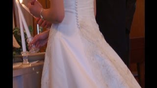 Easy way to bustle a wedding gown if you prefer to do it yourself Tutorial [upl. by Etnemelc]