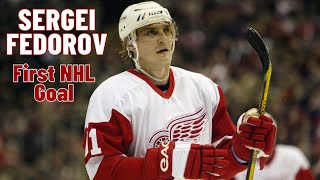 Sergei Fedorov 91 Detroit Red Wings first NHL goal Oct 4 1990 Classic NHL [upl. by Jorey]