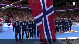 Norwegian National Anthem quotJa Vi Elsker Dette Landetquot At The World Finals In Handball [upl. by Nellir167]