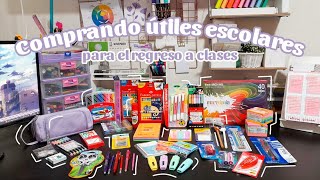 Comprando útiles escolares para el regreso a clases📚✨sorteo🥰 [upl. by Aiyram759]