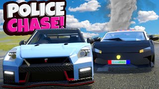 Police Chase During a MASSIVE LEGO TORNADO in Brick Rigs Multiplayer [upl. by Otrebide]