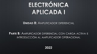 Electrónica aplicada I  Introducción al amplificador operacional [upl. by Eceinert]