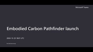 Embodied Carbon Pathfinder Demo [upl. by Atikcir]