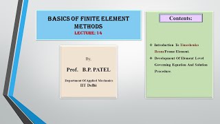 FEM By Prof BP Patel II Basic Lecture 14 [upl. by Yendahc]