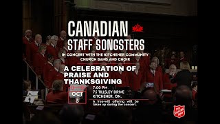 The Salvation Army Canadian Staff Songsters Concert in Kitchener October 5th 2024 [upl. by Tasia]