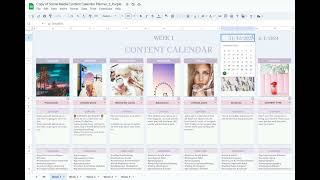 Social Media Content Calendar Google Sheets [upl. by Atteyram]