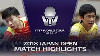 Ma Long vs Tomokazu Harimoto  2018 Japan Open Highlights [upl. by Ellebana]