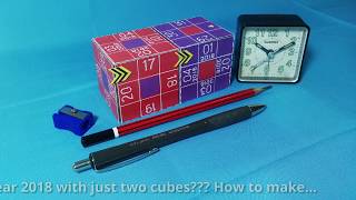 DIY daily display desk calendar DDMMYY with JUST 2 cubes  How to make [upl. by Branden]