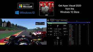 F1 2020  Apex Visual 2020 Live Telemetry Demo Race  Spa [upl. by Anilat]