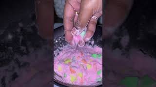 Pink Naphthalene powder play💗🤤 asmr satisfyingmothballs oddlysatisfying youtubeshorts shorts [upl. by Adlen]