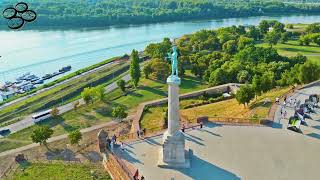 Kalemegdan Pobednik Beograd iz vazduha Kalemegdan park amp The Victor Belgrade aerial video 4K [upl. by Alyak]