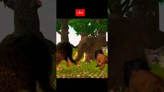 Elephant Lion Gianttiger Fight  Animals Fighting Fact  Animals Fighting Short shortvideo viral [upl. by Areht]