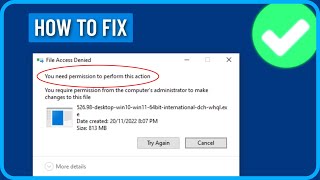 How to Fix You Need Permission to Perform This Action Windows 1011 [upl. by Asseniv]