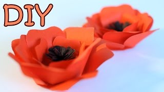 DIY Paper Poppy Flower  How To Make A Poppy From Paper [upl. by Prentice]