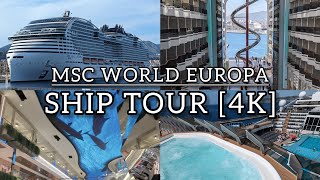 MSC World Europa  Ship Tour amp Secret Speakeasy Bar  April 2024  4K [upl. by Triley744]