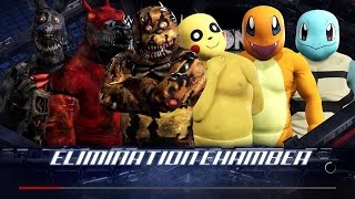 WWE 2K17 Wtf Freddy vs Foxy vs Bonnie vs Pikachu vs Squirtle vs Charmander [upl. by Lleuqram589]