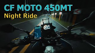 CF MOTO 450 MT  Night run new auxillary lights [upl. by Baerl]