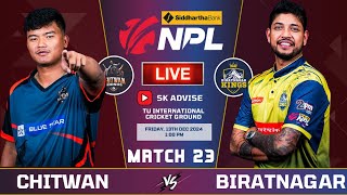 Biratnagar Vs Chitwan Rhinos 23rd Match Npl 2024 Live Commentary  Nepal Premier League 2024 live [upl. by Yehus959]